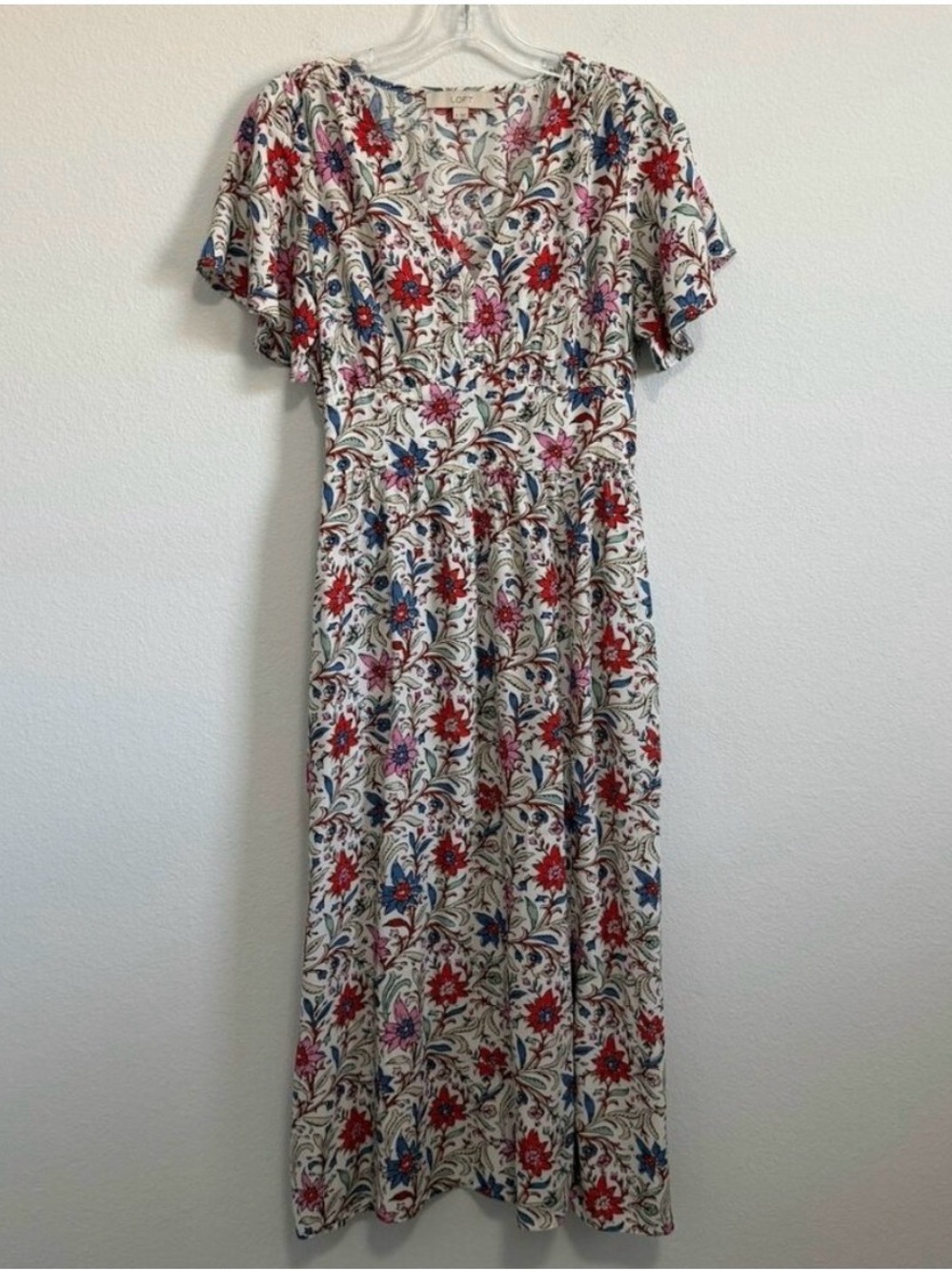 LOFT| Floral Print MIDI dress